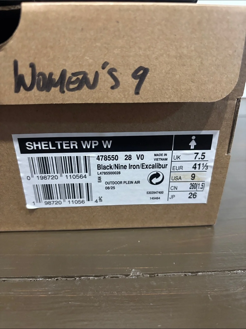 Salomon women’s shelter waterproof boot black size 9 new with box